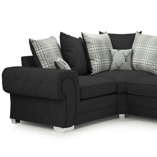 Milan Chesterfield Fabric 4 Seater Corner Sofa - Scatter Back - 5