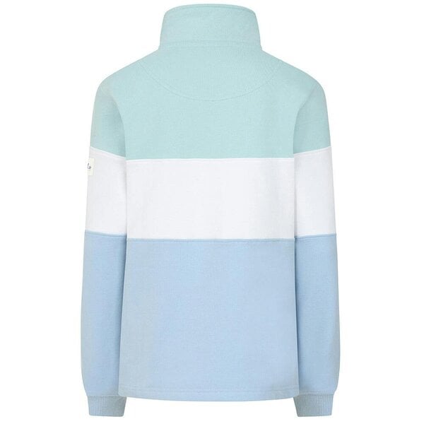 Lazy Jacks LJ322 - Ladies Quarter Zip Sweatshirt - Sky/Mint