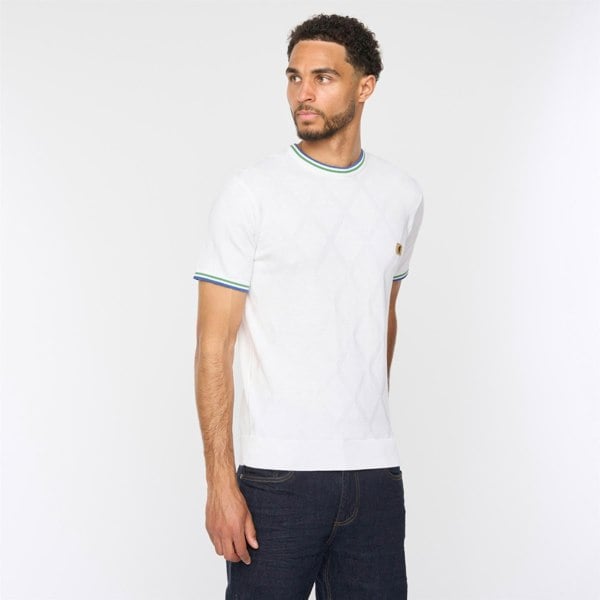 Gabicci V54GM16 Mens Santino Short Sleeve Knitted Crew Neck Gabicci Vintage - WHITE