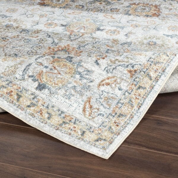 Livabliss Lillian LLL2327 Washable Grey Yellow Blue Traditional Vintage Boho Rug