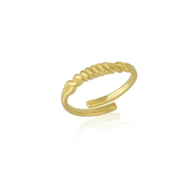 Spero London Twisted Screw Spring Sterling Silver Ring