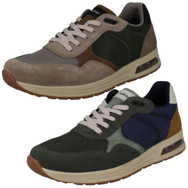 Rieker Mens Rieker Casual Lace Up Suede Leather Trainers B1000
