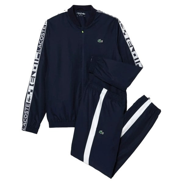 Lacoste Mens Stripe Logo Tennis Sweatsuit - Navy