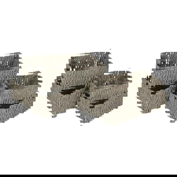 Rectangular Grey Straight-sided Paper Rope Trays