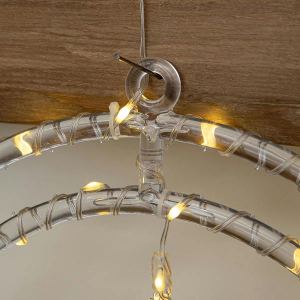 Samuel Alexander 34cm Light Up Christmas Snowflake Ring with Warm White LEDs