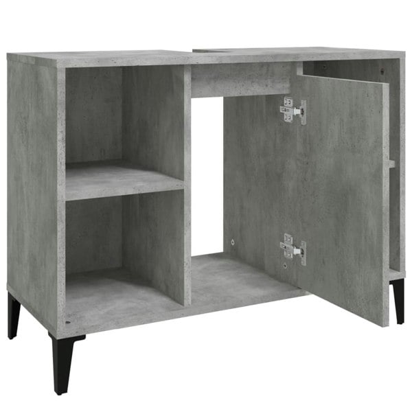 Berkfield Sink Cabinet Concrete Grey 80x33x60 cm Engineered Wood