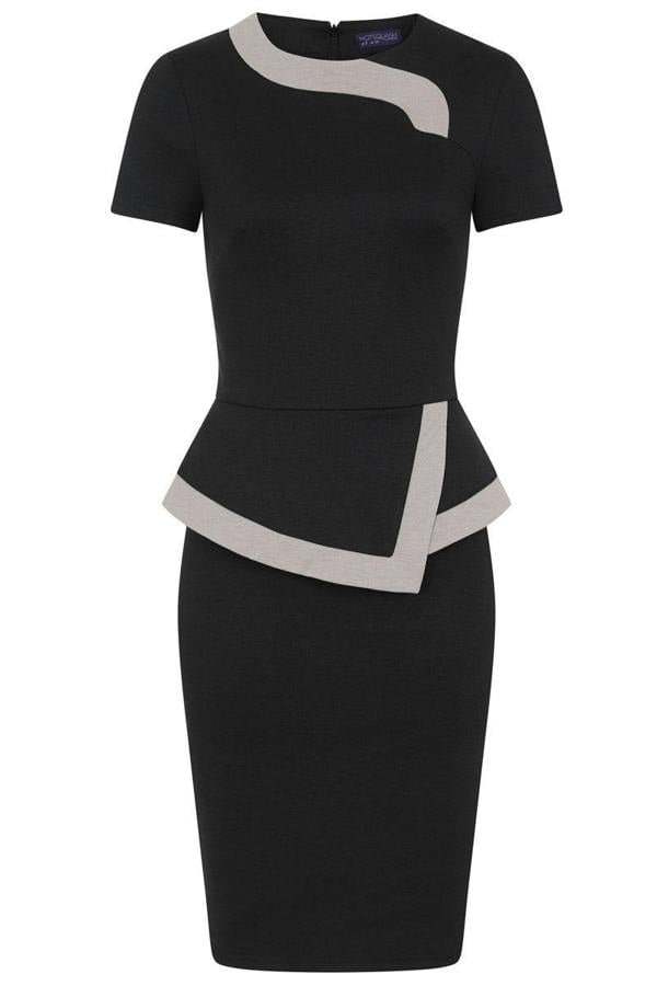 HotSquash Peplum Dress with Contrast Trim