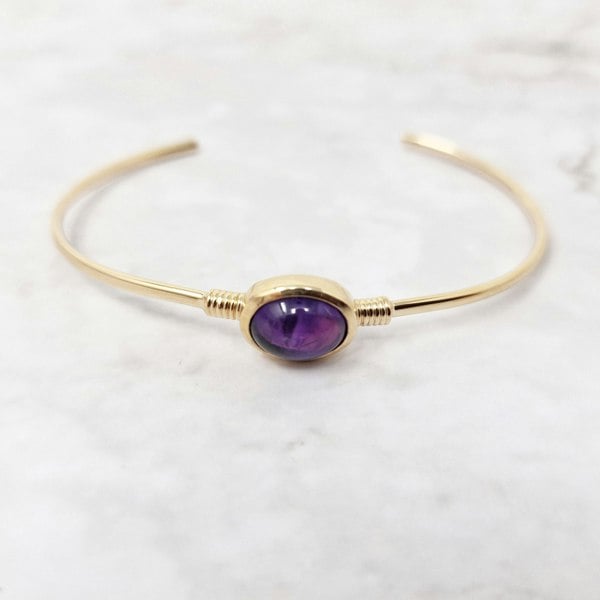 18ct Gold Vermeil Purple Amethyst Bangle