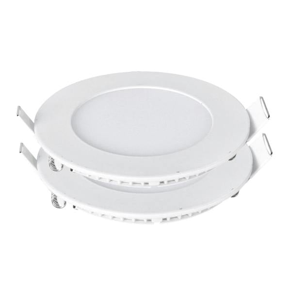 ENER-J 6W Recessed Round LED Mini Panel Downlight, 120mm Diameter, 105mm Hole Size, 2 Years Warranty, 20000 Hours Long life | Pack of 4 - 6000K
