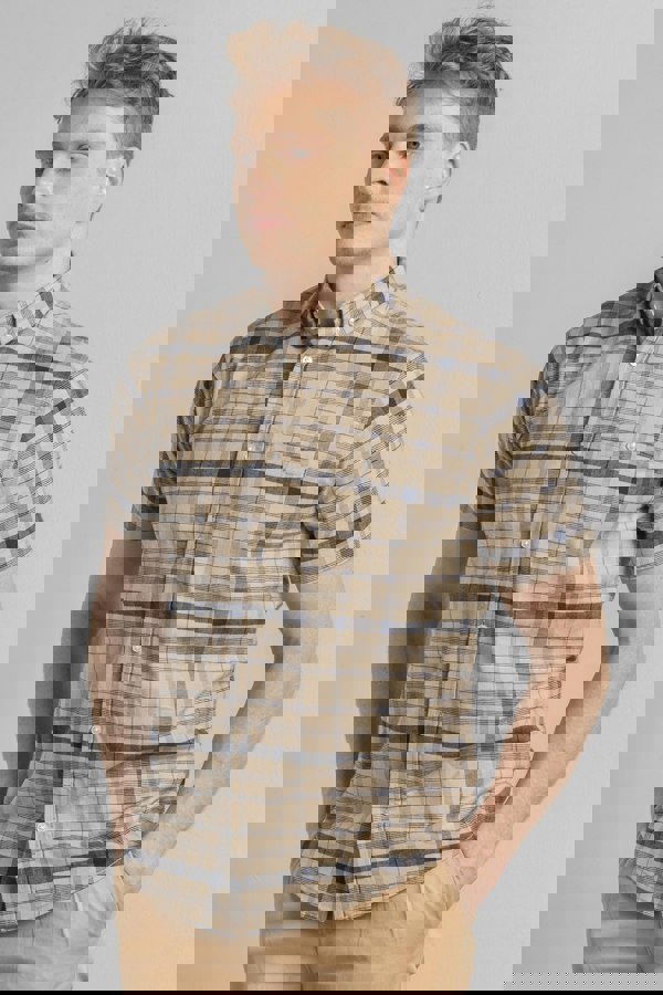 ENORSIA Mens Button Down SS Oxford Shirt