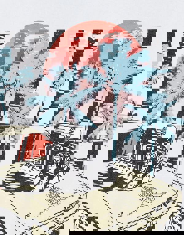 Hot Wheels Mens White Sunset Short Sleeved T-Shirt