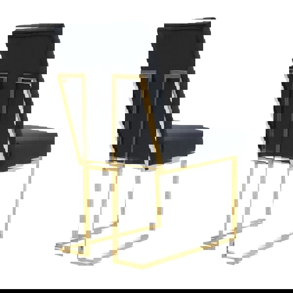 Life Interiors Single Siena Luxury Tufted Velvet Dining Chair with Gold Frame & Legs - Modern Upholstered Accent Chair