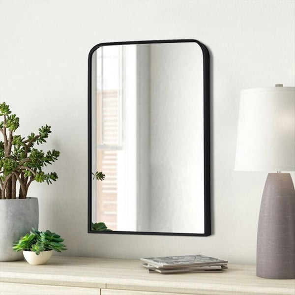 Contemporary Arched Bathroom Wall Mirror Bathroom Mirrors Living and Home 49cm W x 2.5cm D x 70cm H