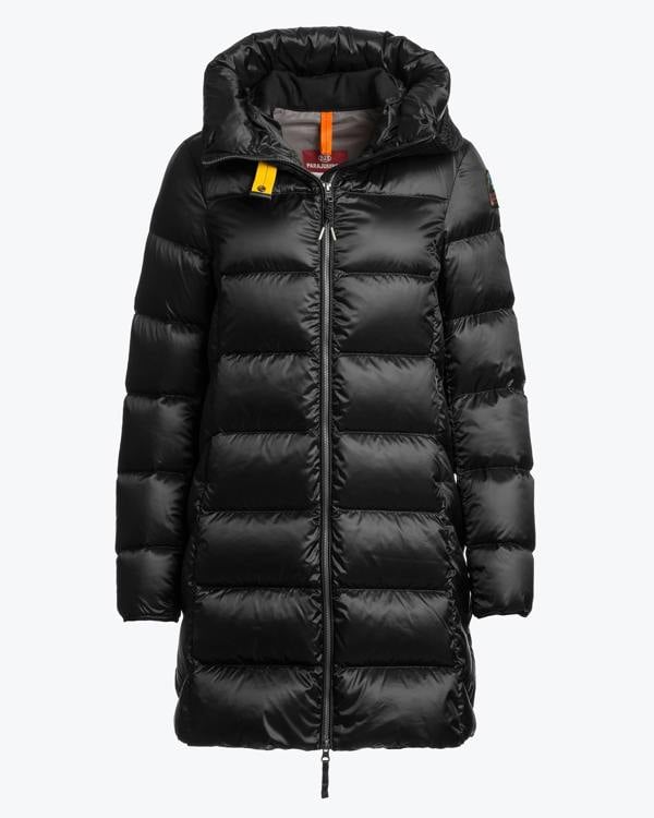 Parajumpers Marion Womens Down Jacket with Hood - Black 541, front