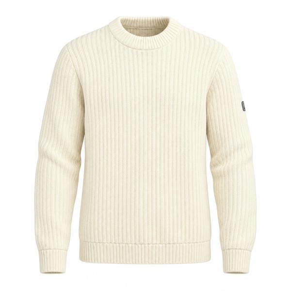 Barbour International Oxham Knit Crew Neck Jumper Whisper White