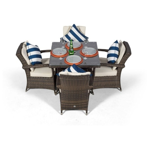 Giardino Arizona Square 4 Seater Rattan Patio Dining Set