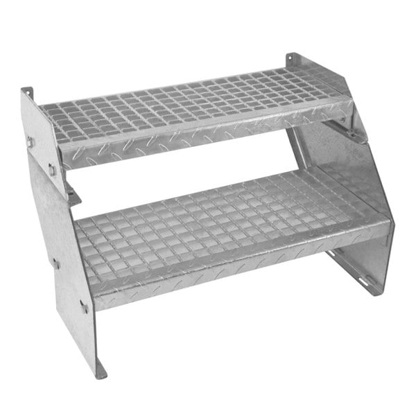 Monstershop Adjustable 2 Section Galvanised Staircase - 600mm Wide