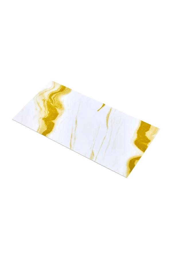 Living and Home 10pcs Peel and Stick PVC White Gold Marble Wall Tile Sticker for Bathroom, Kitchen & Living Room