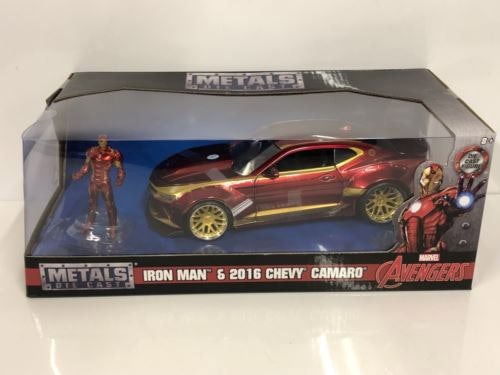 Jada Iron Man 2016 Chevrolet Camaro with Figure Red Gold 1:24 99724 253225003