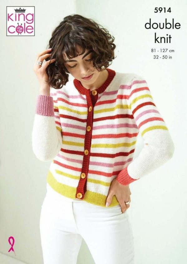 King Cole Luxury Merino DK Knitting Pattern 5914, Cardigans, Sweaters for Women, 32 - 50 Inches
