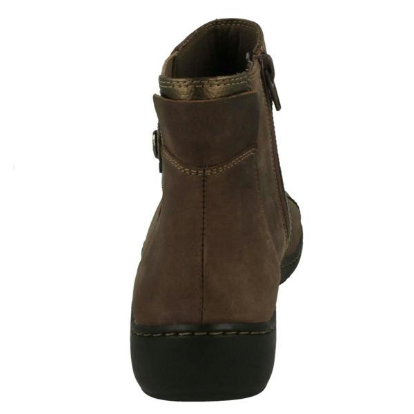 Clarks Ladies Clarks Strap Detailed Ankle Boots Cora Tropic