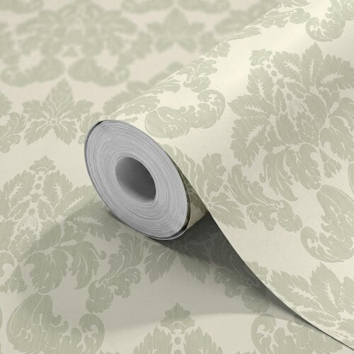 Hoopla Walls Windsor Damask - Soft Sage 10m Wallpaper