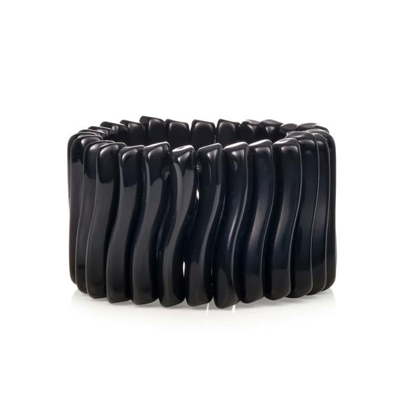 Zavana Wide Black Chunky Bangle Bracelet for Women