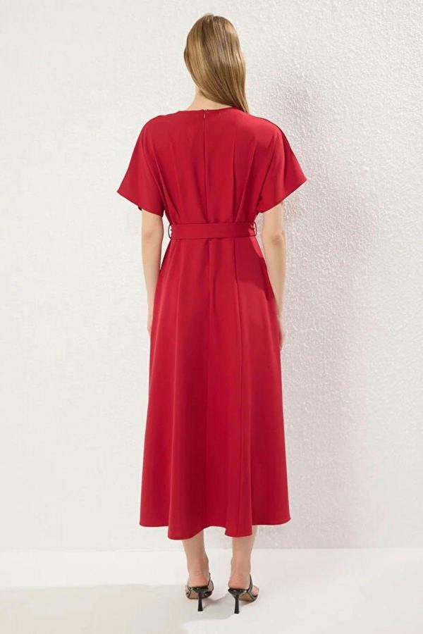 WOVCOR A-Line Dress with Belt Detail