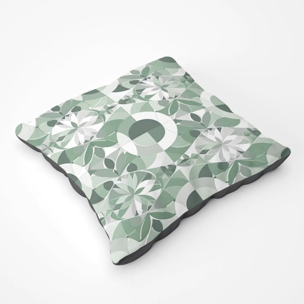 Warren Reed Geometric Pastel Green Floor Cushion