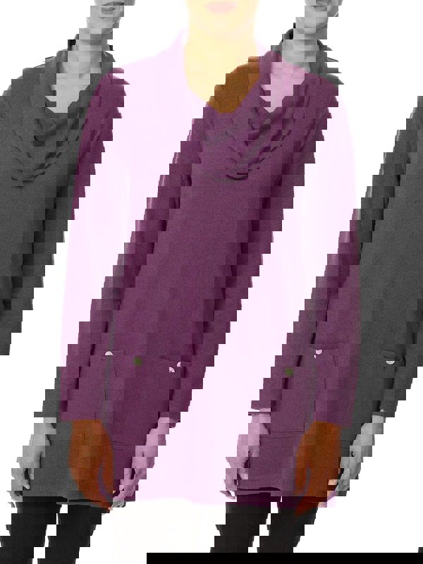 PennyPlain Tunic Cowl Neck Top - Amethyst