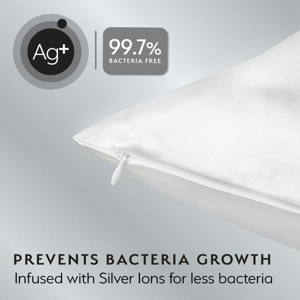 Silver Cloud Beauty Silver Cloud White Satin Pillowcase Twinpack