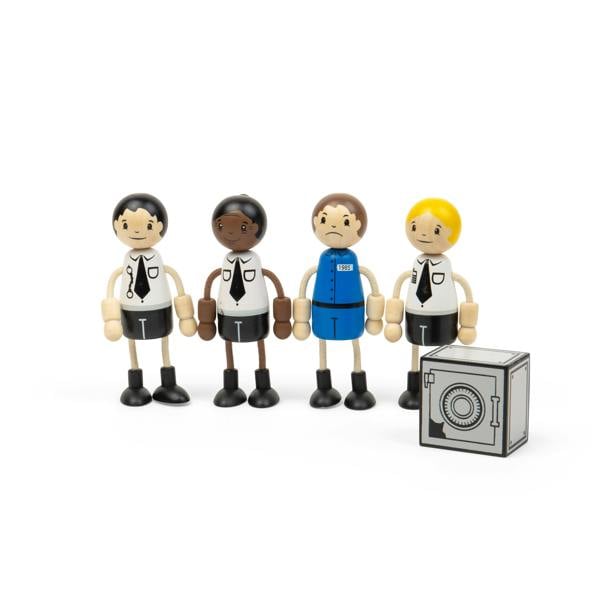 Tidlo Police Officer & Prisoner Dolls | 5 Pcs Wooden Doll Set