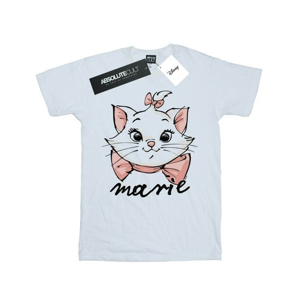 Disney Womens/Ladies The Aristocats Marie Sketch Face Cotton Boyfriend T-Shirt - White