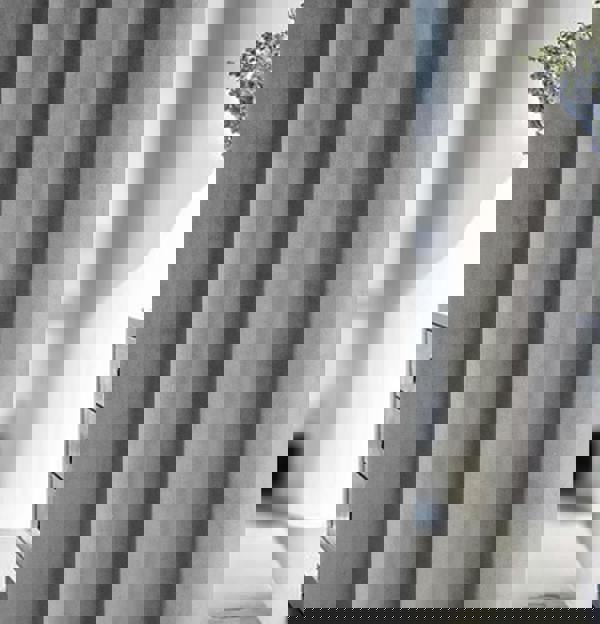 Enhanced Living Grey 100% Blackout Luxury Supersoft Velvet Thermal Tape Top Curtains for Living Room & Bedrooms