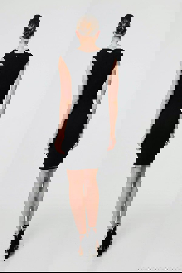 Black | Floral Sleeveless Short Bodycon Dress
