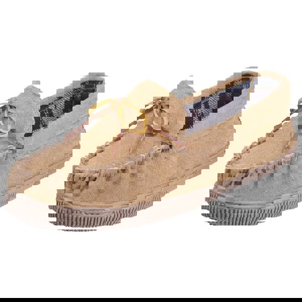 Cotswold Alberta Moccasin Men's Slippers in Beige