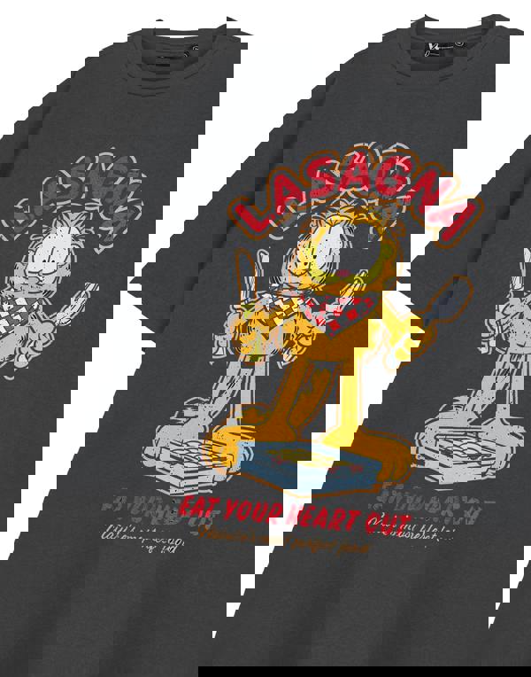 Garfield Mens Grey Eat Your Heart Out Short Sleeved T-Shirt