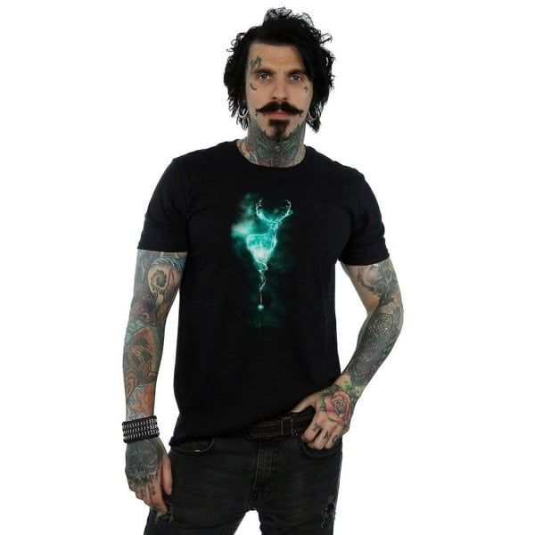 Harry Potter Mens Patronus Stag Cotton T-Shirt - Black