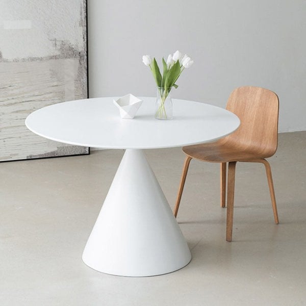 Calvin Cone Round Dining Table, White-Rit Concept-Rit Concept