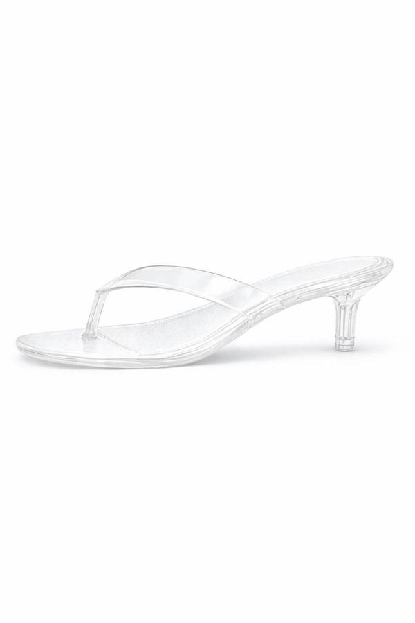 Spot On Ladies Spot On Toepost Heeled Sandals F00502