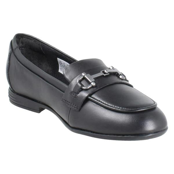 Clarks Girls Clarks Piped Edge Slip On Loafer School Shoes Finja Loafer
