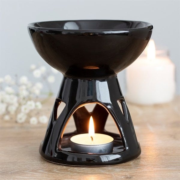 Serano Black Deep Bowl Oil Burner and Wax Warmer