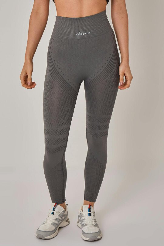 SculptFit Seamless Gym Leggings – High Waist Workout Leggings (Grey)