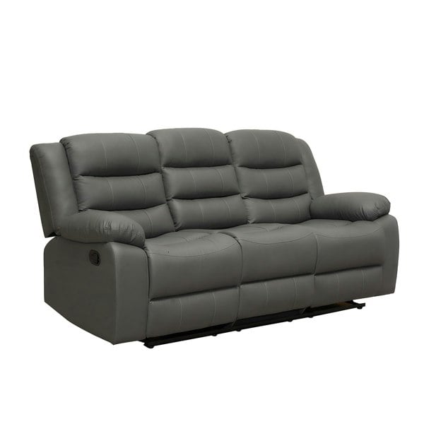 ROMA LEATHER GREY 3 SEATER
