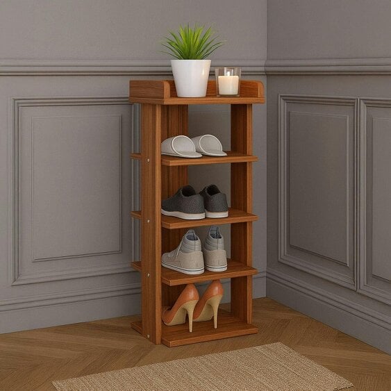 Neo Walnut Multi-Layer Wooden Shoe Rack