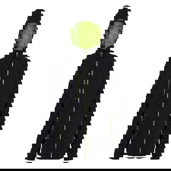 Regatta Professional Mens 2 Layer Soft Shell Jacket - Black/Lime Green