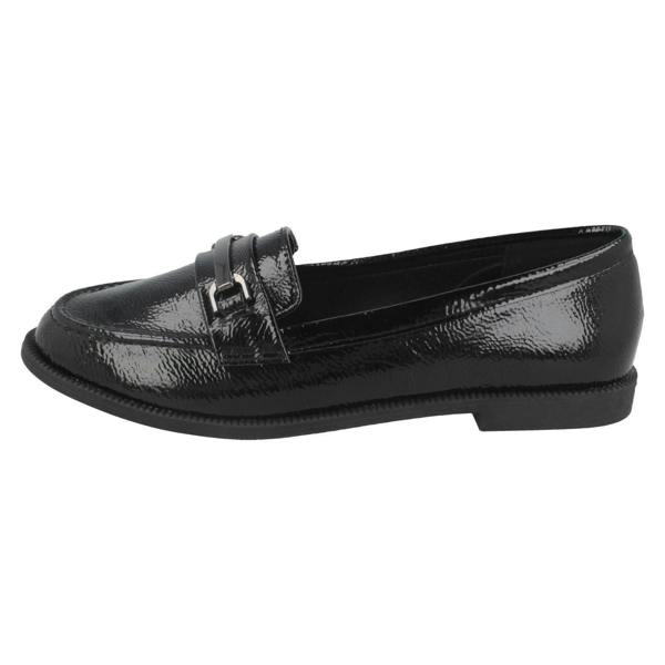 Down to Earth Ladies Down To Earth Black Loafers F80420