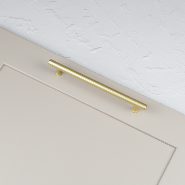 Handle & Home Brushed Brass Fluted Detailing Handles and Coordinating Knob