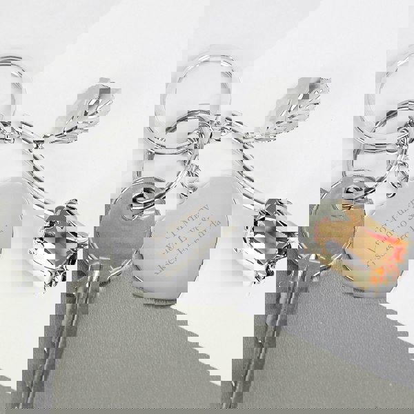 Personalised Memento Company Personalised Silver Plated Rose Gold Rose Keyring