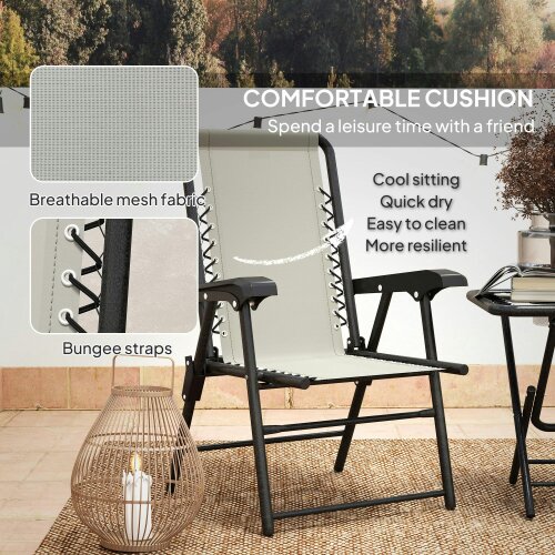 Wyld Haus Diroke Metal Cream White 3 Piece Garden Table And Chair Bistro Set